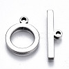 Tarnish Resistant 201 Stainless Steel Toggle Clasps X-STAS-Q241-008P-NF-1