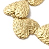 304 Stainless Steel Textured Heart Link Chain Bracelets BJEW-Q773-09G-2