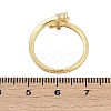 Rack Plating Cross & Heart Brass Micro Pave Cubic Zirconia Cuff Rings for Women RJEW-M028-63G-3