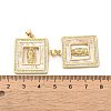 Rack Plating Brass Micro Pave Clear Cubic Zirconia Pendants KK-A206-01G-3