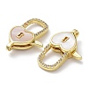 Rack Plating Brass Micro Pave Clear Cubic Zirconia Lobster Claw Clasps KK-F858-06C-G-2