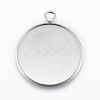 Tarnish Resistant 304 Stainless Steel Pendant Cabochon Settings STAS-E146-18P-25mm-1