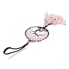 Wire Wrapped Chips Natural Rose Quartz Big Pendant Decorations HJEW-H057-02A-2