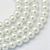 Baking Paint Pearlized Glass Pearl Round Bead Strands X-HY-Q330-8mm-01-1