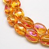 Full Rainbow Plated Crystal Glass Oval Beads X-EGLA-F026-A04-1