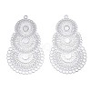 Tarnish Resistant 304 Stainless Steel Filigree Pendants STAS-R102-10P-1