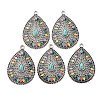 Tibetan Style Alloy with Acrylic Pendants PALLOY-F319-05B-AS-1