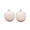 Ion Plating(IP) 304 Stainless Steel Pendant Cabochon Settings X-STAS-G127-13-12mm-RG-2