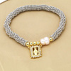 304 Stainless Steel Round Beads Stretch Bracelets FS-WG5A960-04-1