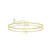 2Pcs 2 Styles Brass Beaded Bracelets & Satellite Chains Bracelets for Women FS-WG4A116-19-1