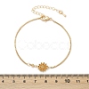 Brass Micro Pave Cubic Zirconia Birthday Flower Link Bracelets BJEW-U031-01G-11-5