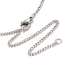 Brass Human Hug Pendant Necklace with 201 Stainless Steel Curb Chains for Women NJEW-I114-01B-4