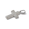 304 Stainless Steel Micro Pave Cubic Zirconia Pendants STAS-Z107-08P-16-2