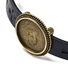 Hollow Cross PU Leather Bracelet Making MAK-I020-01D-2