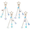 4Pcs Glass & Acrylic Pendant Decorations HJEW-MA00024-1
