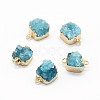 Natural Druzy Quartz Links connectors G-P396-11G-04-1