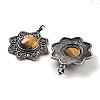 Natural Tiger Eye & Brass Pendants G-K338-09AS-06-2
