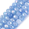 Electroplate Crackle Imitation Jade Glass Beads Strands LS-EGLA-Q131-02B-03-1