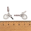 Rack Plating Alloy Light Rose Rhinestone European Dangle Charms FIND-C055-27P-01-3