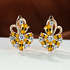 Brass Micro Pave Cubic Zirconia Hoop Earrings WG0C687-08-1
