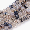 Round Natural Dragon Veins Agate Beads Strands G-S124-8mm-1
