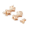 Rack Plating Bowknot Brass Box Clasps KK-A183-70G-3