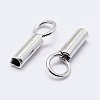 Anti-Tarnish Rhodium Plated 925 Sterling Silver Cord Ends STER-F036-21P-2.5mm-2