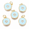 Brass Micro Pave Clear Cubic Zirconia Charms ZIRC-B002-32G-B-1