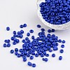 6/0 Opaque Colours Round Glass Seed Beads X-SEED-A010-4mm-48-1