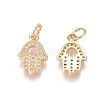 Brass Micro Pave Clear Cubic Zirconia Charms ZIRC-I036-08G-1