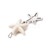 7Pcs 7 Styles Natural Howlite Starfish & Alloy Sea Animals Pendants PALLOY-JF03752-02-5