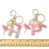 Letter A~Z Transparent Glitter Resin Pendant Keychains KEYC-FZ00024-12-3