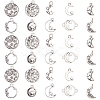 PandaHall Elit 165pcs 10 Style Moon & Star Alloy Ring Pendants and Links Connector FIND-PH0006-44-1