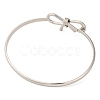 Bowknot Brass Plain Bangles for Women BJEW-F477-06P-3