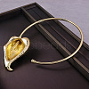 Brass Leaf Cuff Choker Necklaces for Women FS-WG47A02-01-2