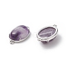 Brass Natural Amethyst Links Connectors X-G-E398-03D-3