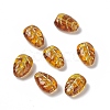 Golden Metal Enlaced Acrylic Beads X1-OACR-H019-09-1
