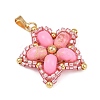 Handmade Glass Seed Beaded & Synthetic Dyed Imperial Jasper Beads Pendants PALLOY-MZ00751-03-4
