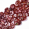 Handmade Millefiori Lampwork Beads Strands LAMP-N023-001A-1