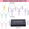 6Pcs 6 Colors Alloy Enamel Bowknot Glass Seed Beaded Wine Glass Charms AJEW-SC00076-2