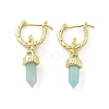 Natural Flower Amazonite Hoop Earrings EJEW-P306-01G-11-4