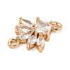 Brass Pave Clear Cubic Zirconia Connector Charms ZIRC-U004-02G-01-2