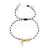 304 Stainless Steel Heart & Religious Cross Couple Bracelets PA4727-1-1