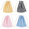 4Pcs 4 Colors Tartan Linen Storage Bags ABAG-CY0001-08-1