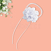 1Pc Retro Cloth Rose Flower Waxed Cord Wrap Choker Necklaces for Women NJEW-CP0001-05B-6