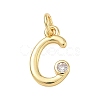 Brass Micro Pave Clear Cubic Zirconia Charms KK-D289-66G-C-1