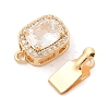 Brass Micro Pave Cubic Zirconia Box Clasps KK-C080-13G-01-2