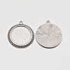Flat Round Tibetan Style Pendant Cabochon Settings TIBE-C067-01AS-NR-5