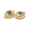 Evil Eye Resin Brass Connector Charms RESI-E026-01G-M-4