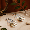2 Pairs Alloy Toothed Wheel Dangle Stud Earrings EJEW-HY0001-19A-3